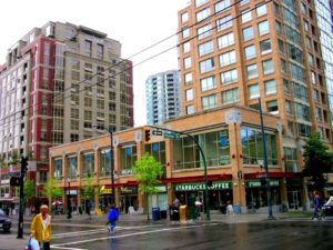 A common layout for new urban high rise projects. Photo of Downtown Portland courtesy of AllAboutCities.ca blog by Wendy Waters