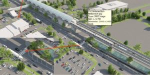 Central median bike path under the metro within Tysons