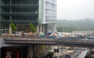 Tysons Tower plaza construction June 2014