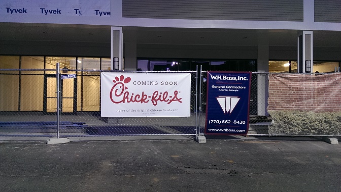 Chick-Fil-A coming soon signage