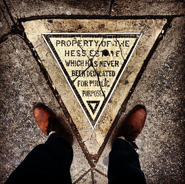 The Hess Triangle in NYC - the smallest privately owned piece of property in the city. 