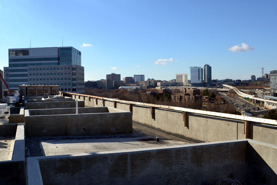 Rooftop patio under construction at Kingston apartment
