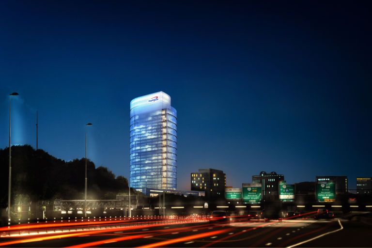 Capital One headquarters rendering night view