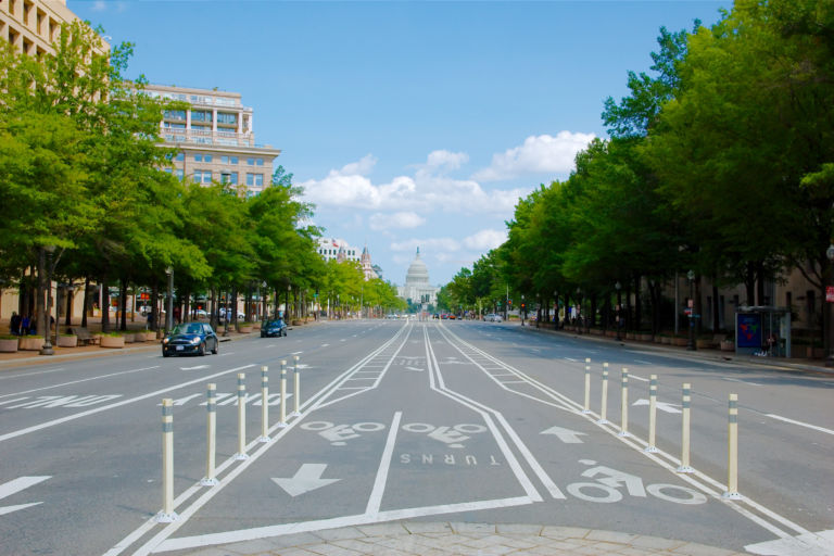 Pennsylvania Avenue bike lanes in Washington, D.C.